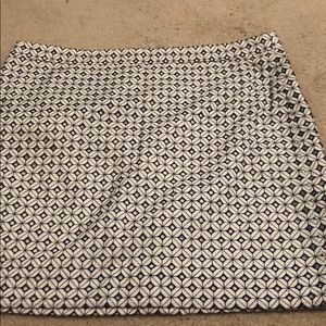 White and Navy eyelet mini skirt